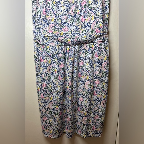 Boden Margot Paisley Floral Jersey Cap Sleeve Sheath Stretchy White Dress 10P - Picture 8 of 14